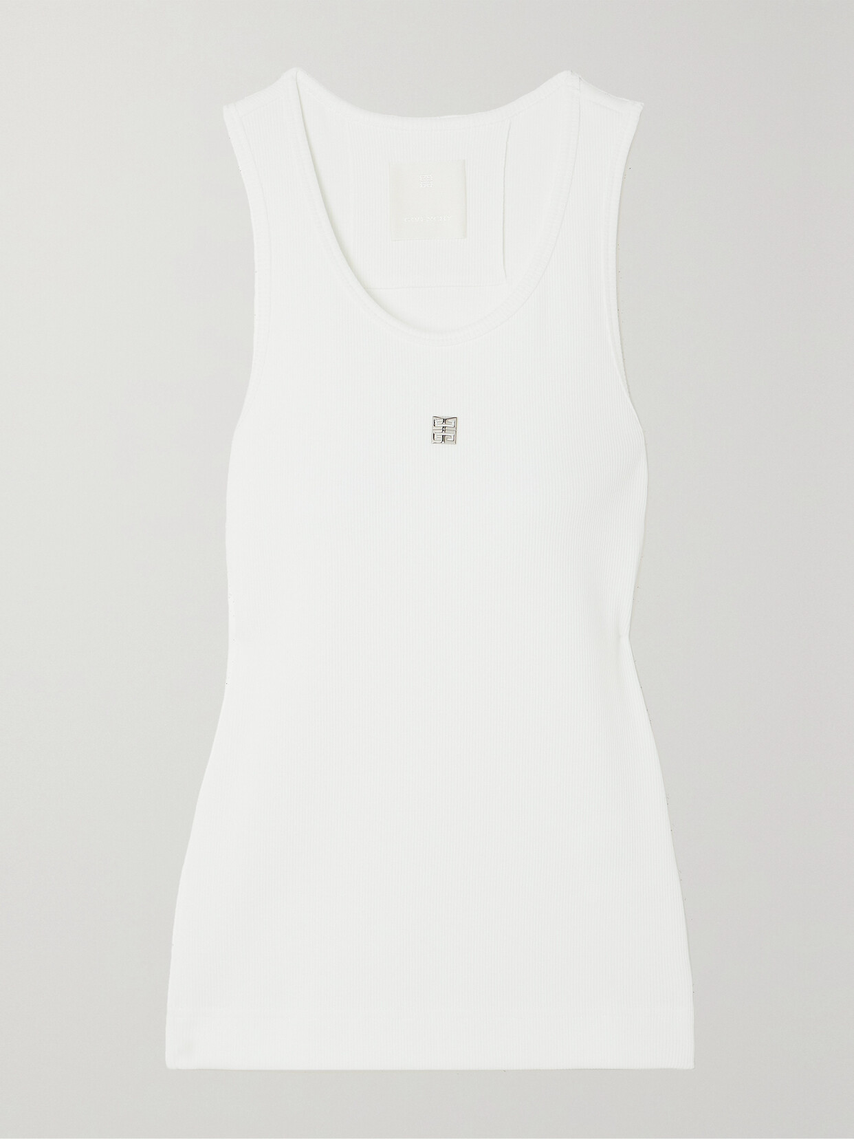 Givenchy - Embellished Ribbed Stretch-cotton Tank - White