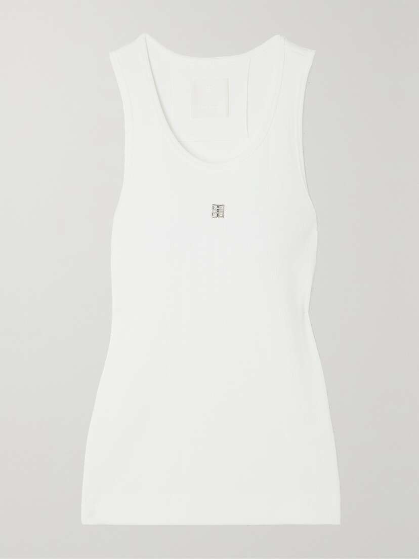 Givenchy Embellished Ribbed Stretch-cotton Tank