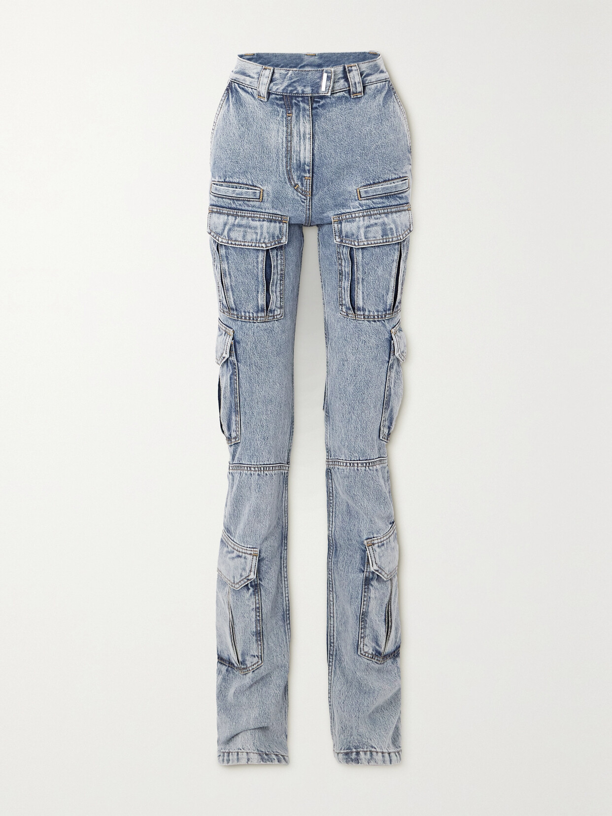 Shop Givenchy High-rise Straight-leg Cargo Jeans In Blue