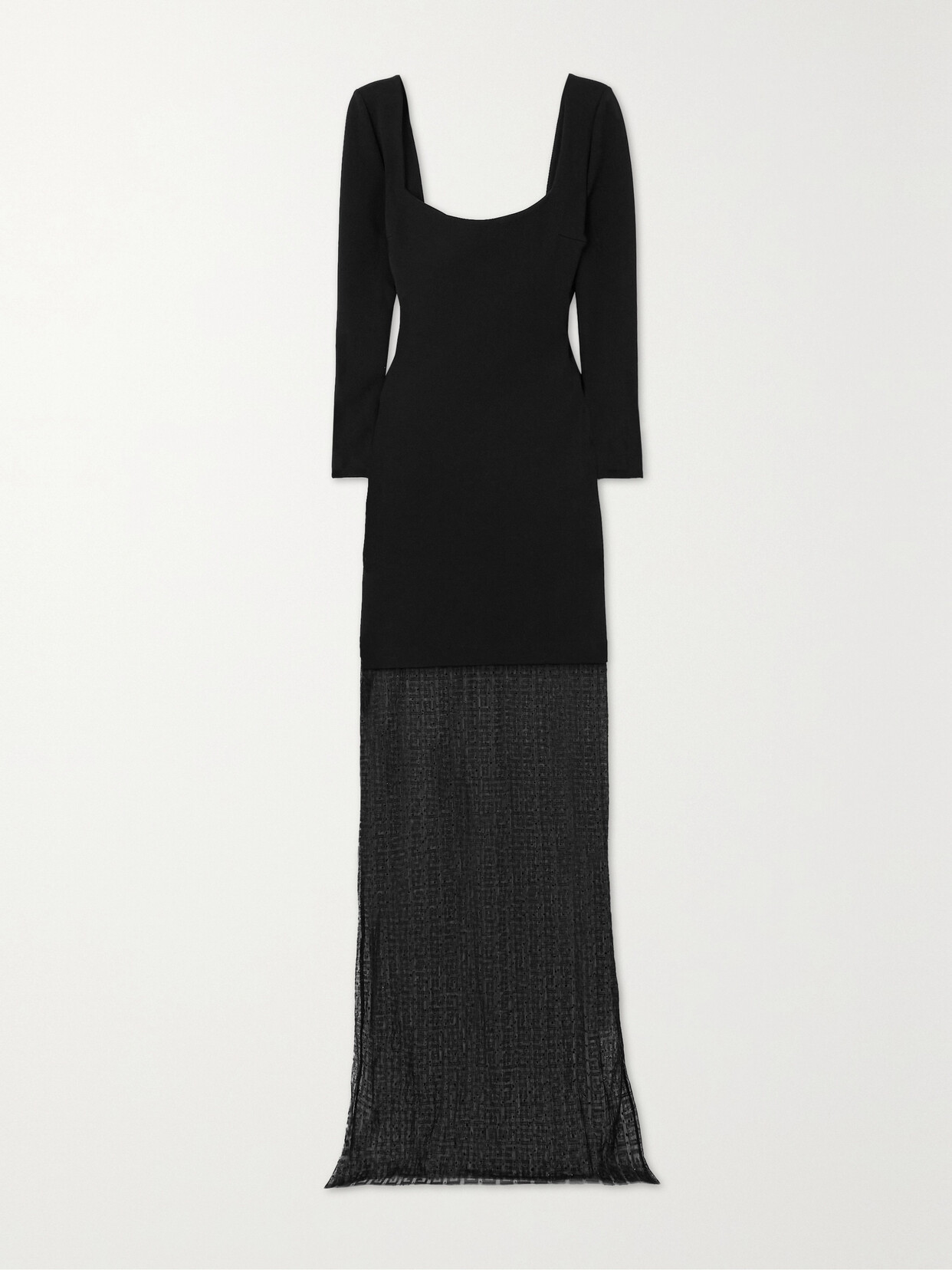 Givenchy - Lace-trimmed Jersey Maxi Dress - Black