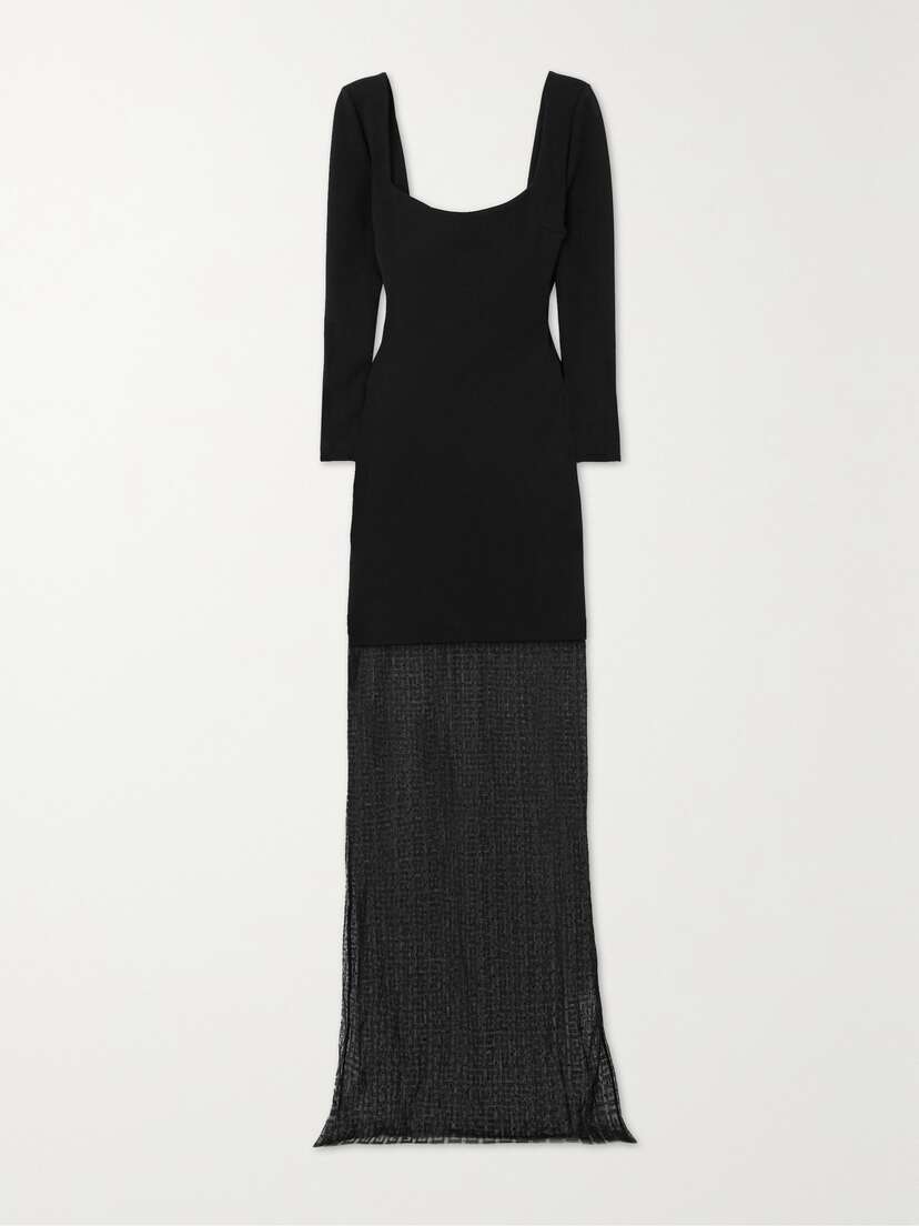 Givenchy Lace-trimmed Jersey Maxi Dress