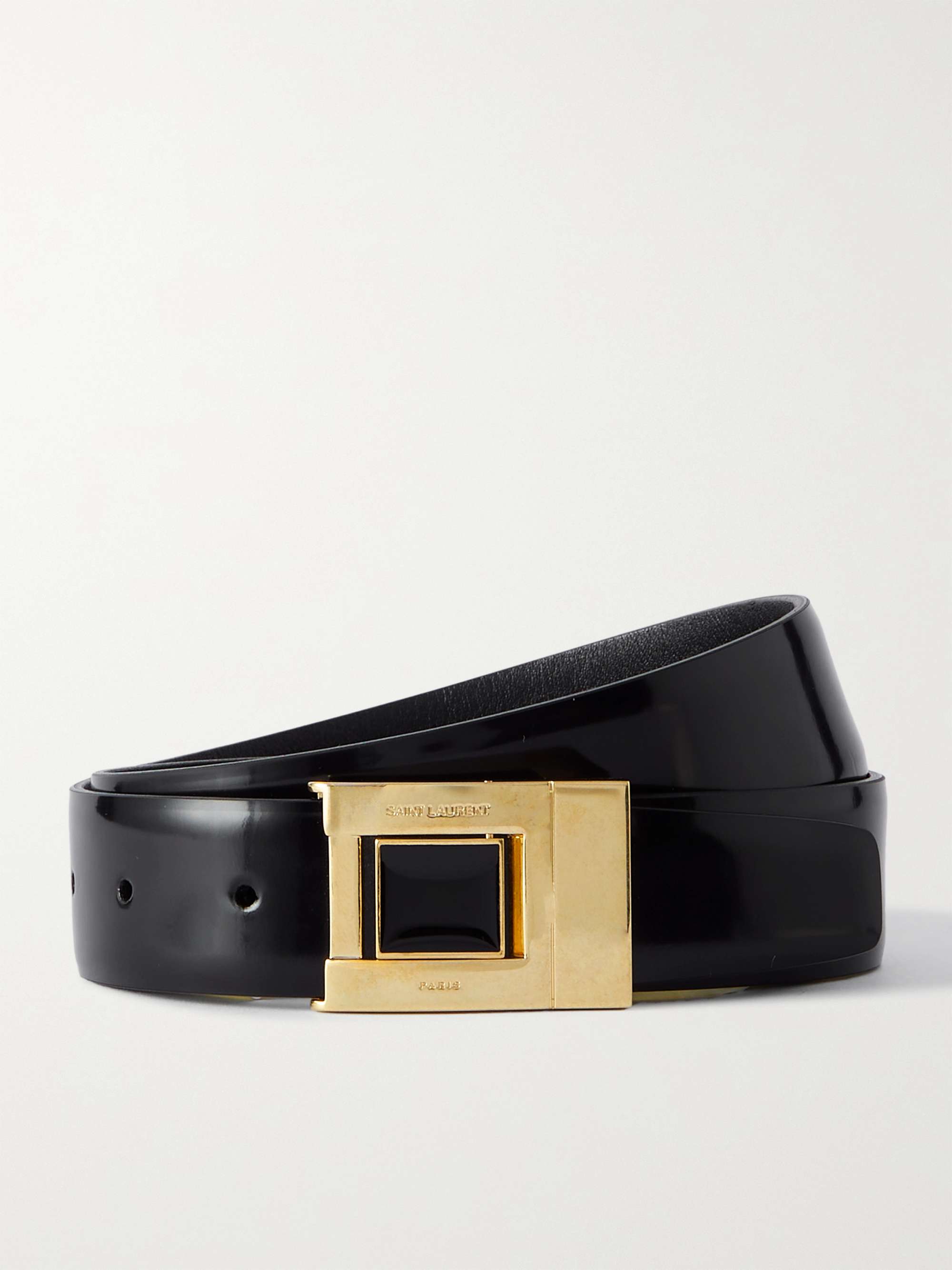 SAINT LAURENT Glossed-leather belt | NET-A-PORTER