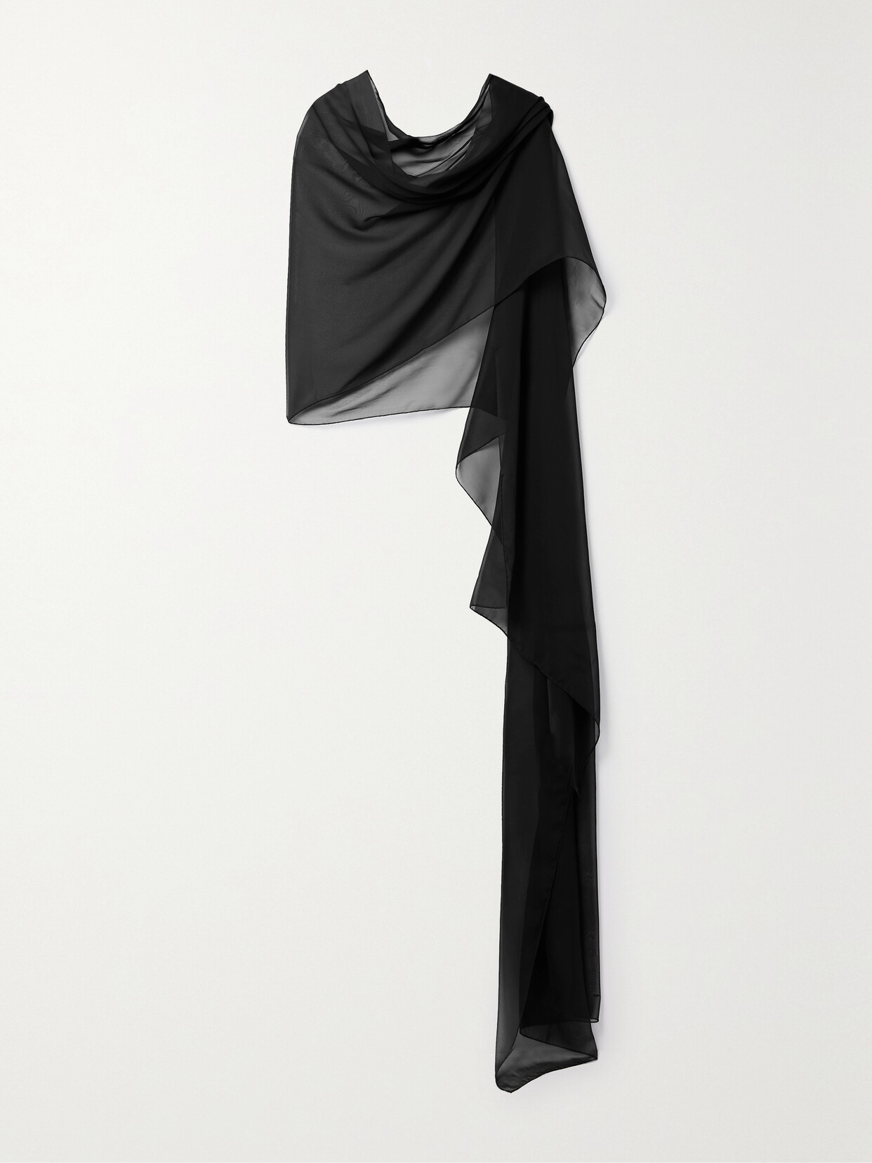 SAINT LAURENT - Silk-chiffon Scarf - Black