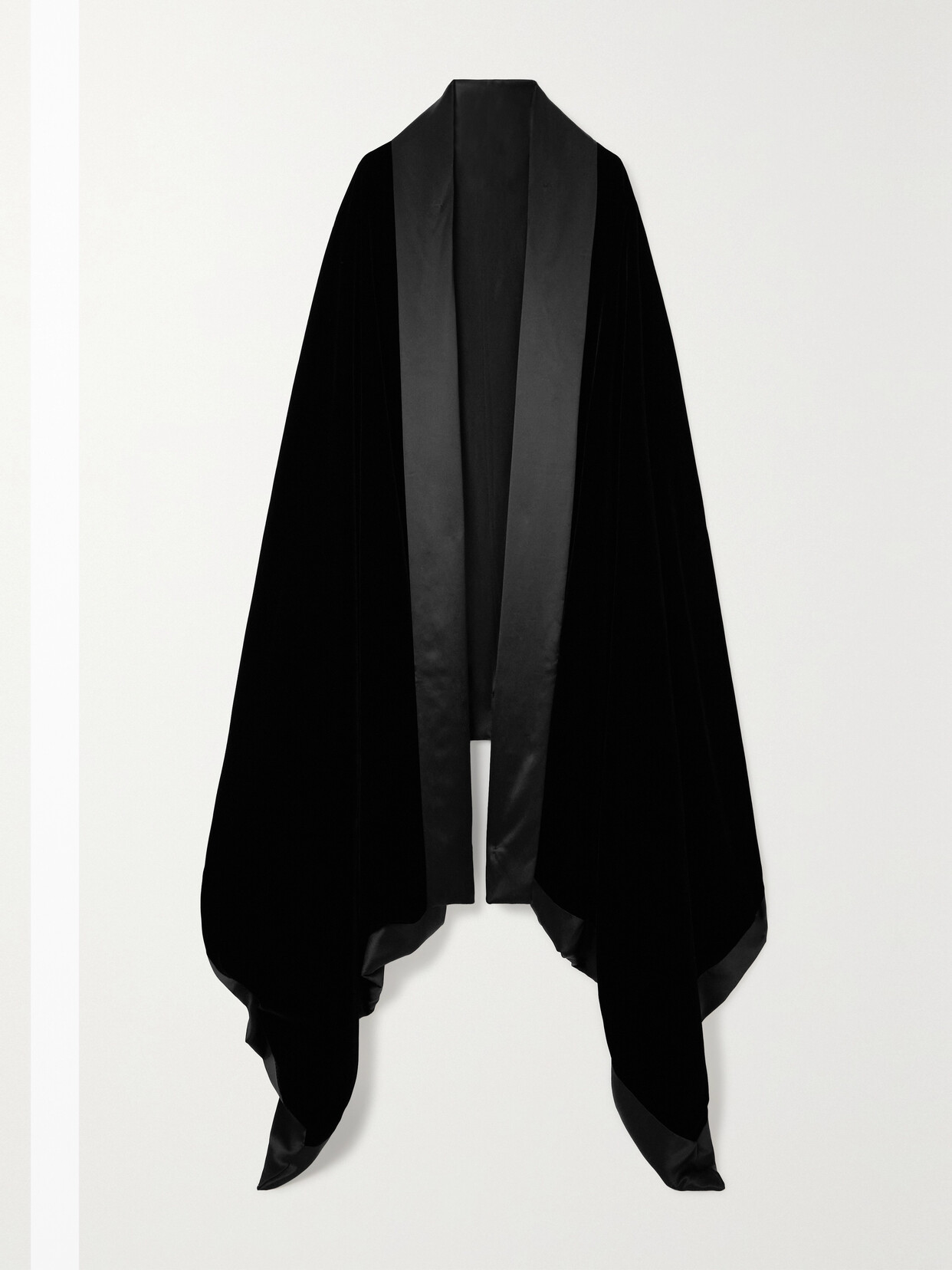 SAINT LAURENT Le Smoking Silk-satin Trimmed Velvet Wrap