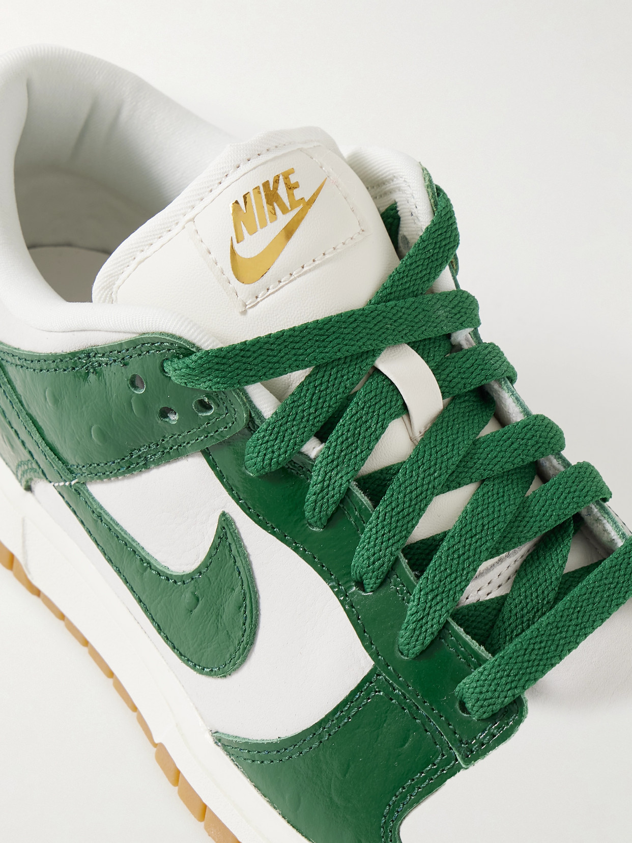 Shop Nike Dunk Low Lx Nbhd Textured And Smooth Leather Sneakers In Green