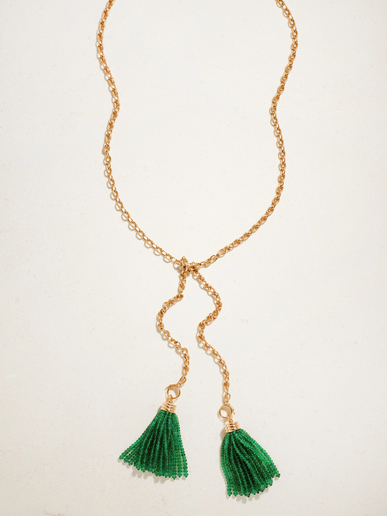 Sherman Field Sautoir Double Chain 18-karat  Emerald Necklace