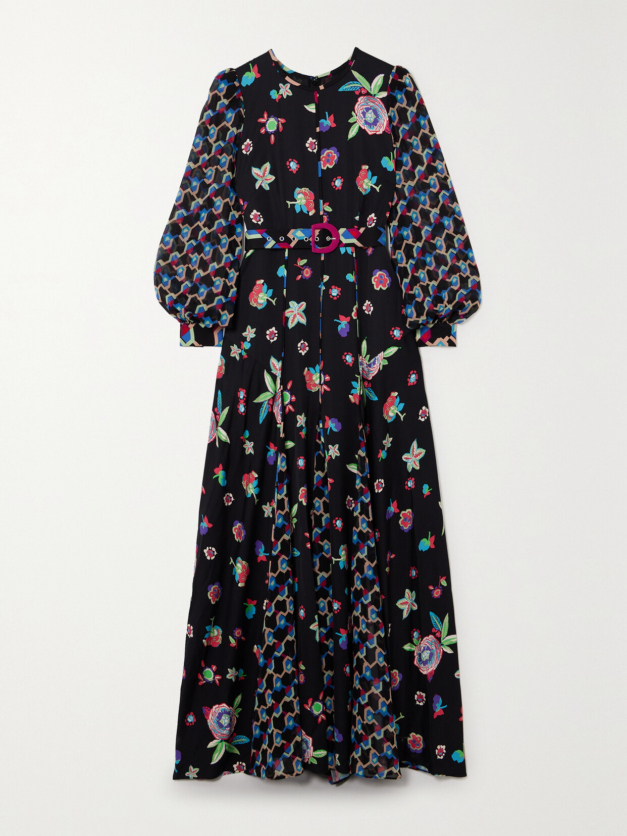 Diane von Furstenberg - Elliot Belted Printed Lenzing Ecovero™-blend Satin And Chiffon Maxi Dress - Purple