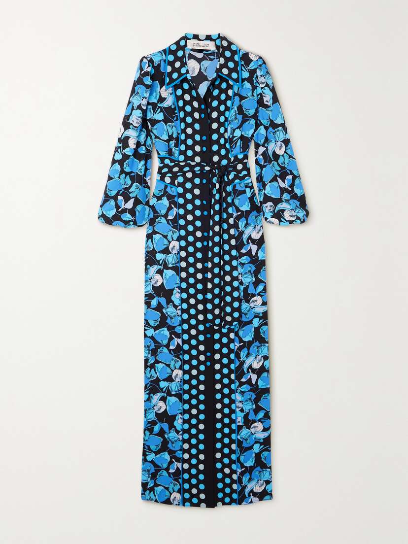 Diane von Furstenberg Joshua Belted Printed Crepe Maxi Dress