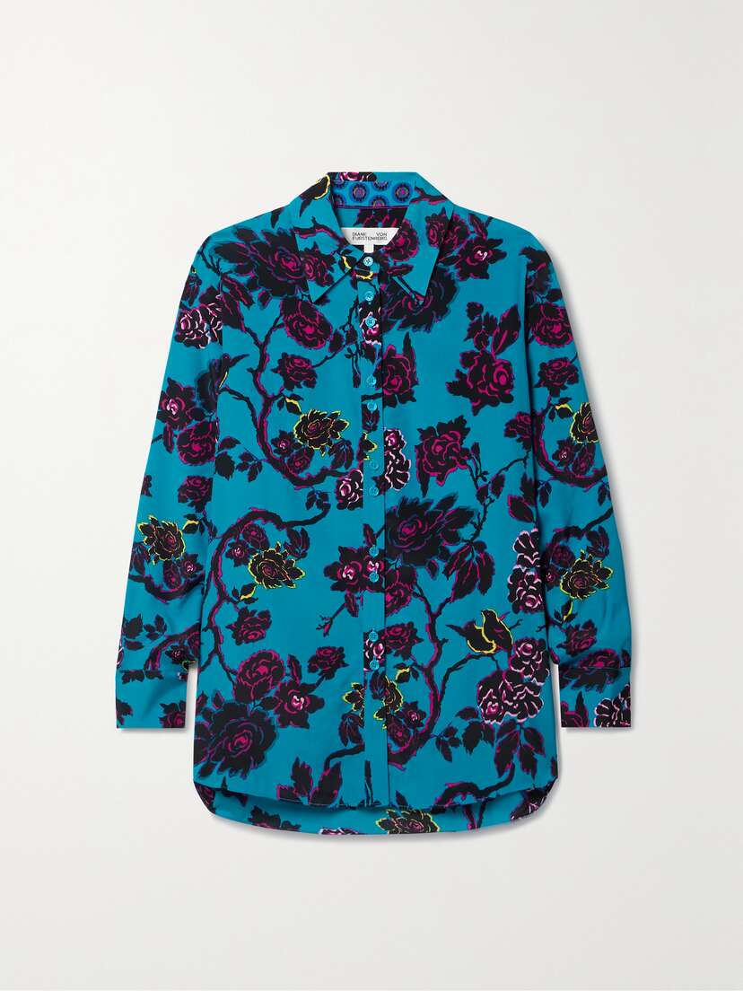 Diane von Furstenberg Lala Floral-print Crepe Shirt