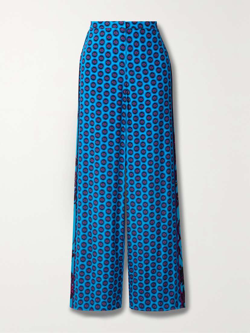Diane von Furstenberg Sarina Printed Crepe Straight-leg Pants