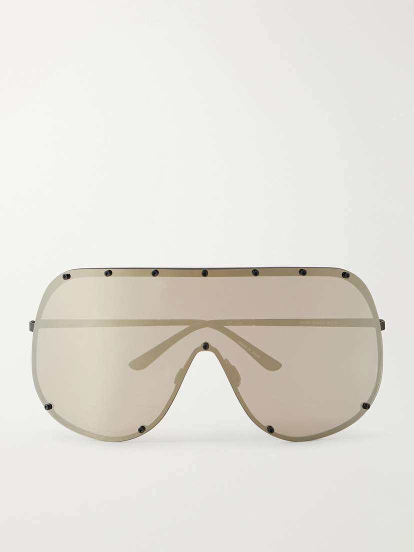 Rick Owens Shield Aviator-style Stainless Steel Sunglasses