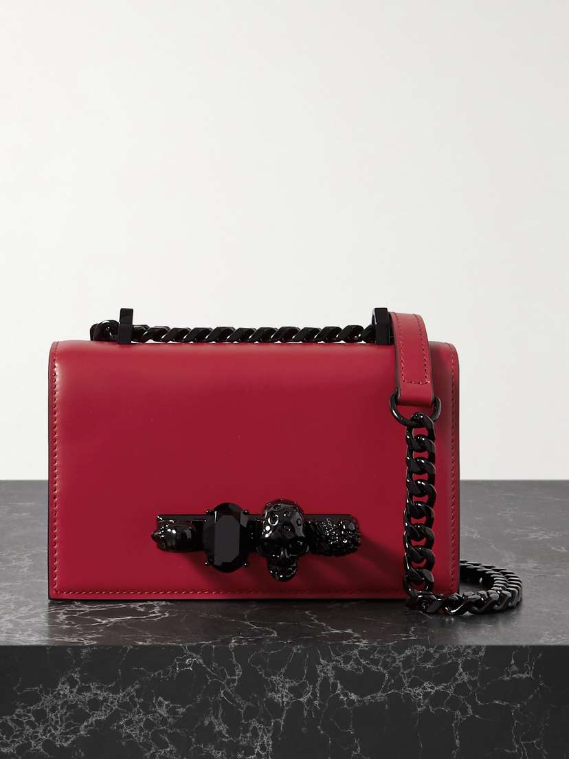 Alexander McQueen Jewelled Mini Embellished Leather Shoulder Bag