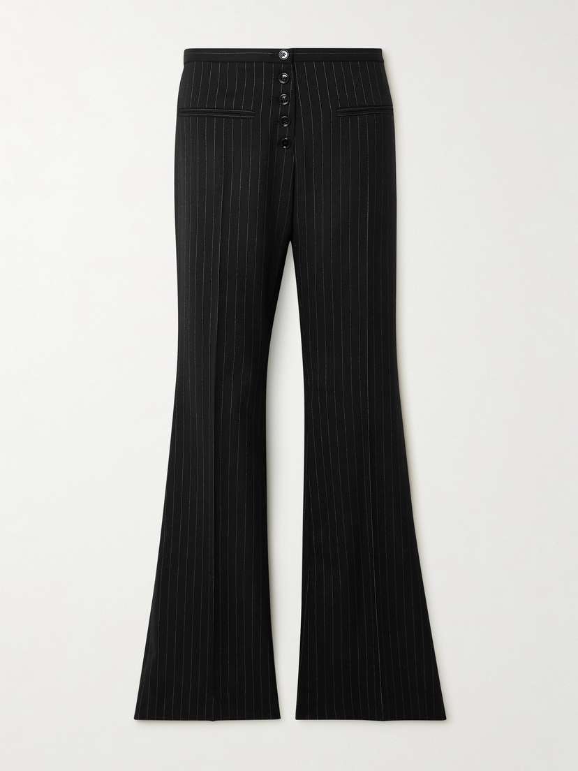 Courrèges Pinstriped Stretch-wool Flared Pants