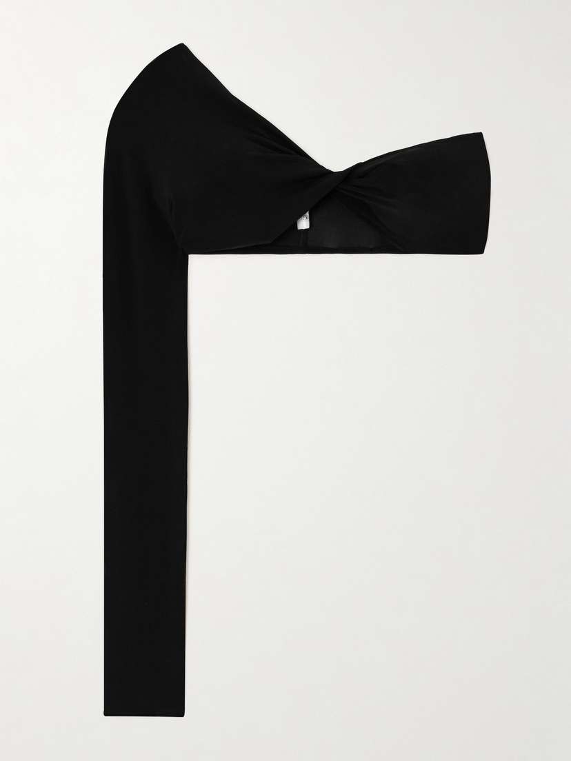 Courrèges Cropped One-sleeve Twist-front Jersey Top - x large