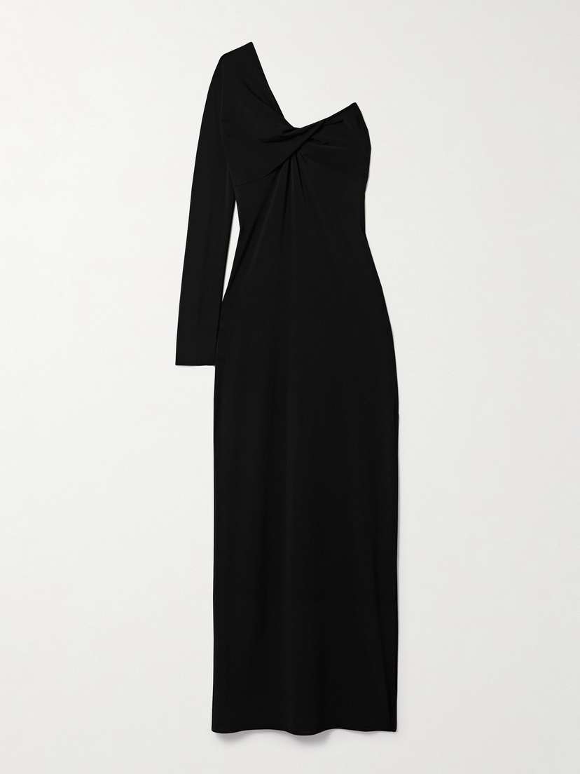 Courrèges One-sleeve Twisted Stretch-jersey Maxi Dress