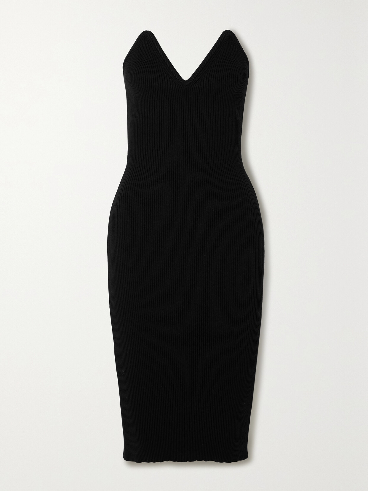 Coperni Knit Sweetheart Bustier Midi Dress In Black
