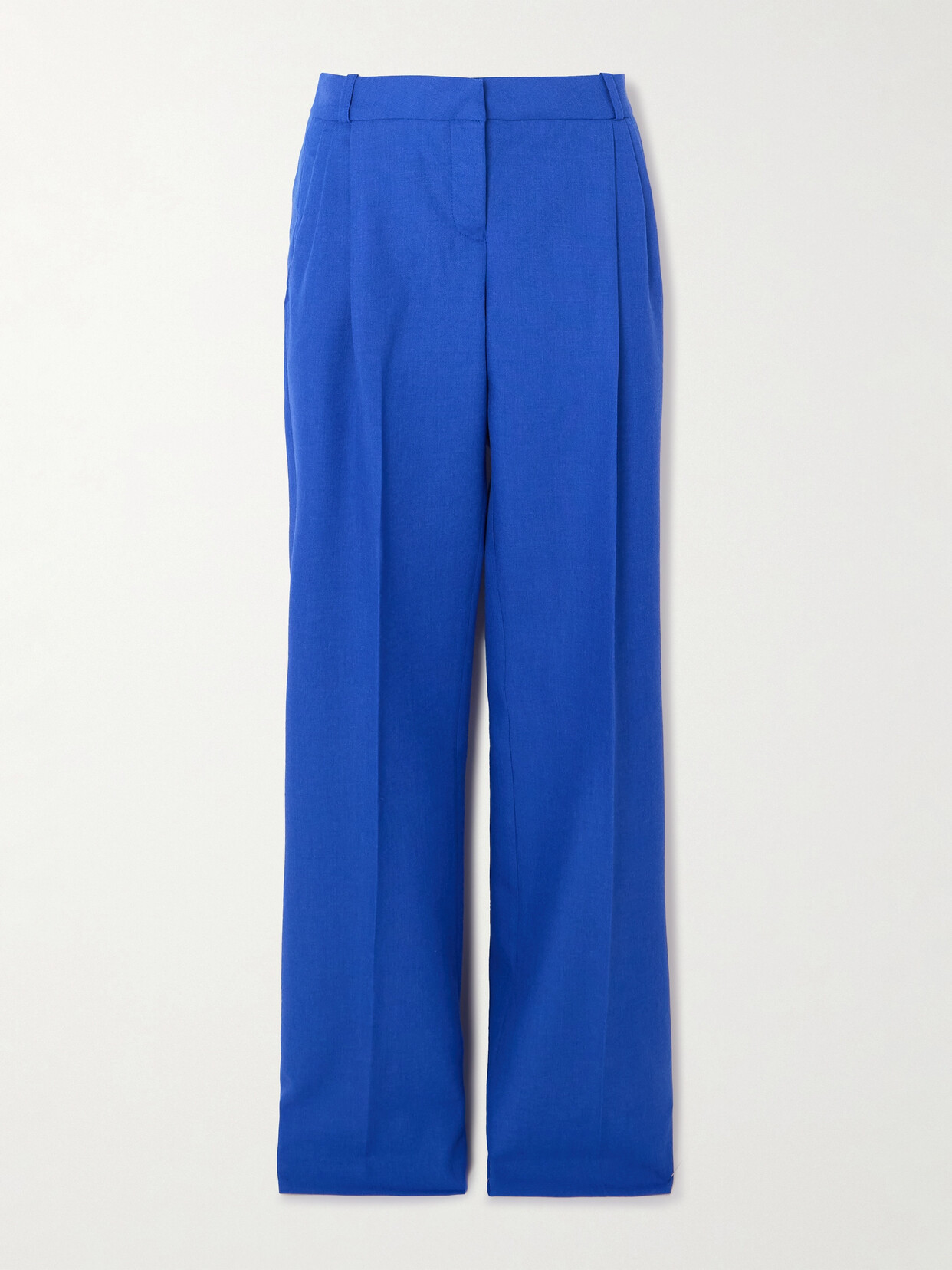 Coperni Pleated Wool Straight-leg Pants - Blue