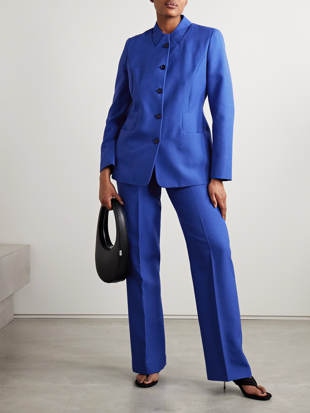 Coperni Single-breasted Wool Jacket In Blue