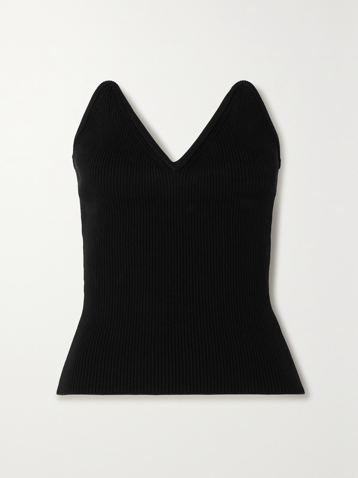 Coperni Ribbed-knit Bustier Top - Black
