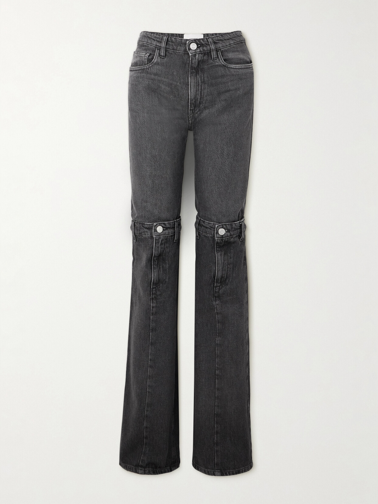 Shop Coperni Paneled Mid-rise Straight-leg Jeans In Black