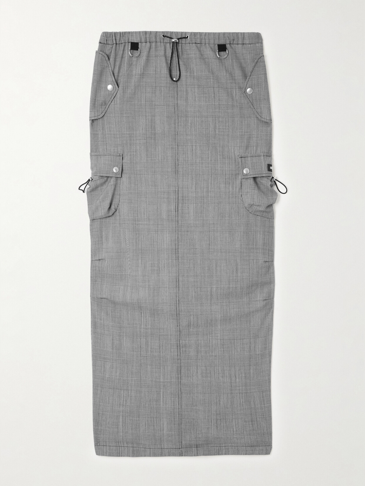 Coperni Prince Of Wales Checked Wool Maxi Skirt In Grey