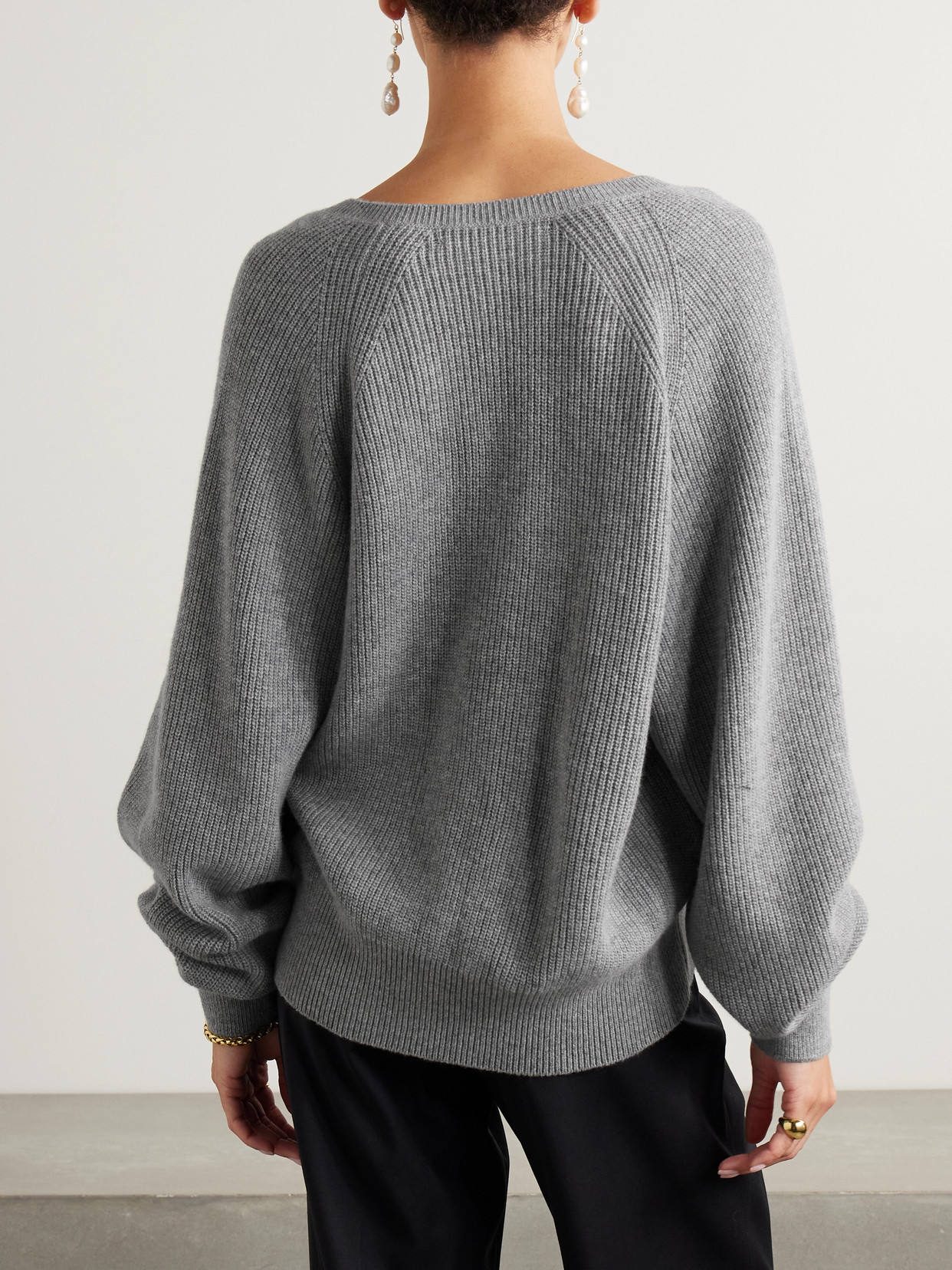 Shop Sasuphi Merino Wool And Cashmere-blend Sweater In Gray