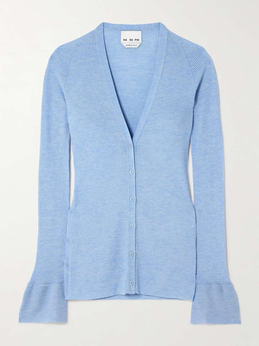 SASUPHI Ribbed Cashmere And Silk-blend Cardigan