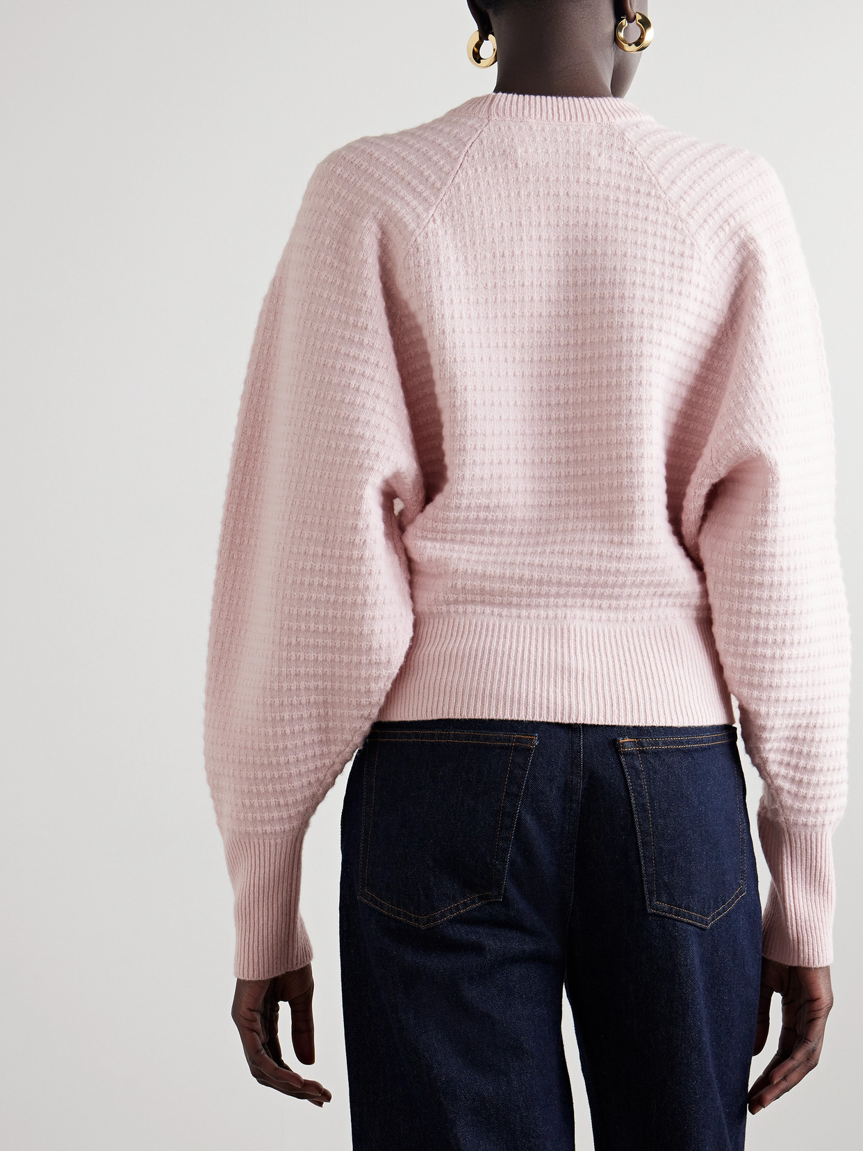 Sasuphi Waffle-knit Merino Wool And Cashmere-blend Sweater In Pink