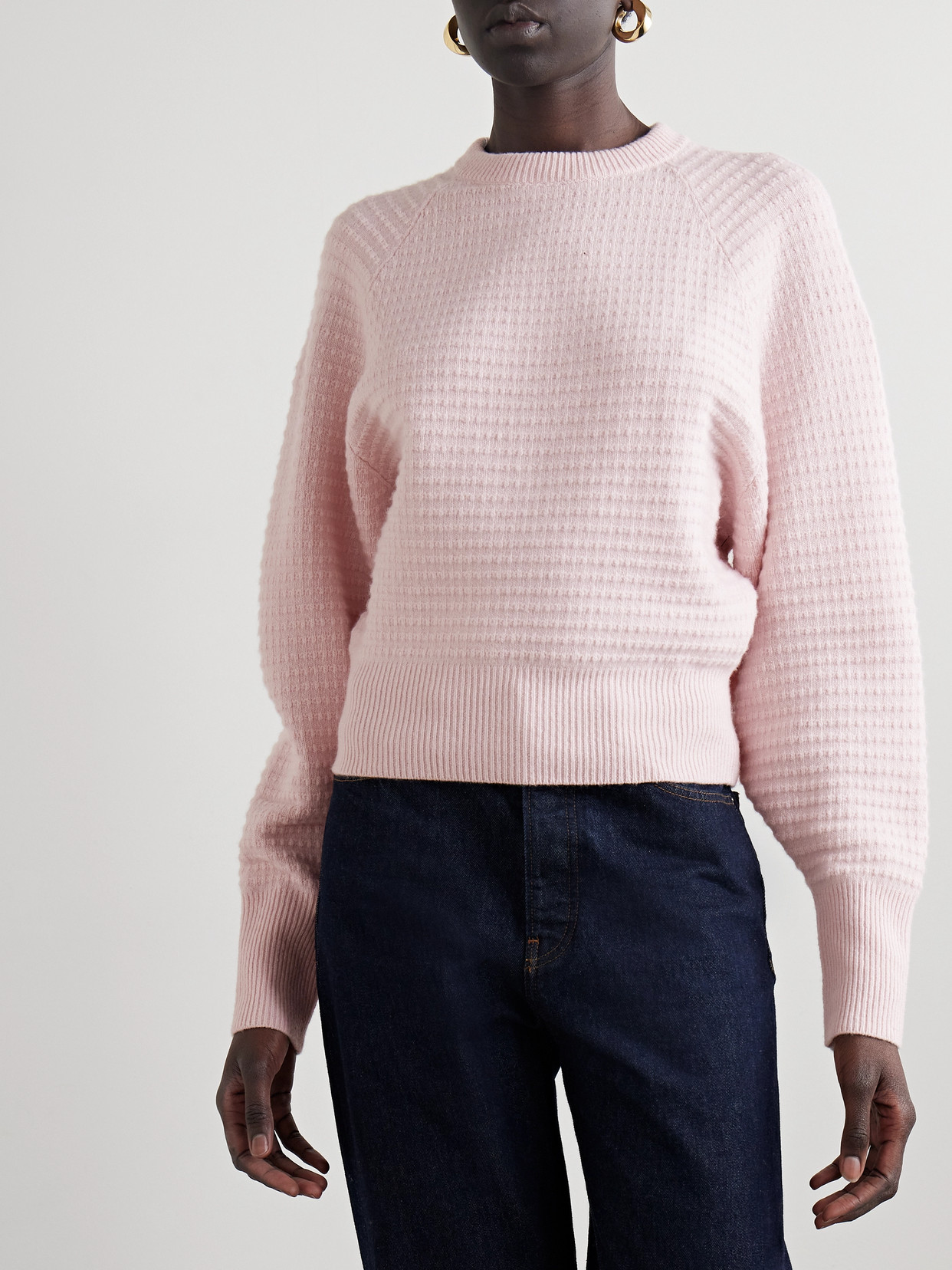 Sasuphi Waffle-knit Merino Wool And Cashmere-blend Sweater In Pink