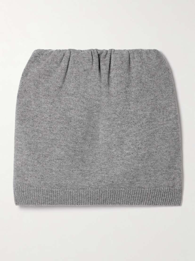 SASUPHI Ruched Cashmere Mini Skirt