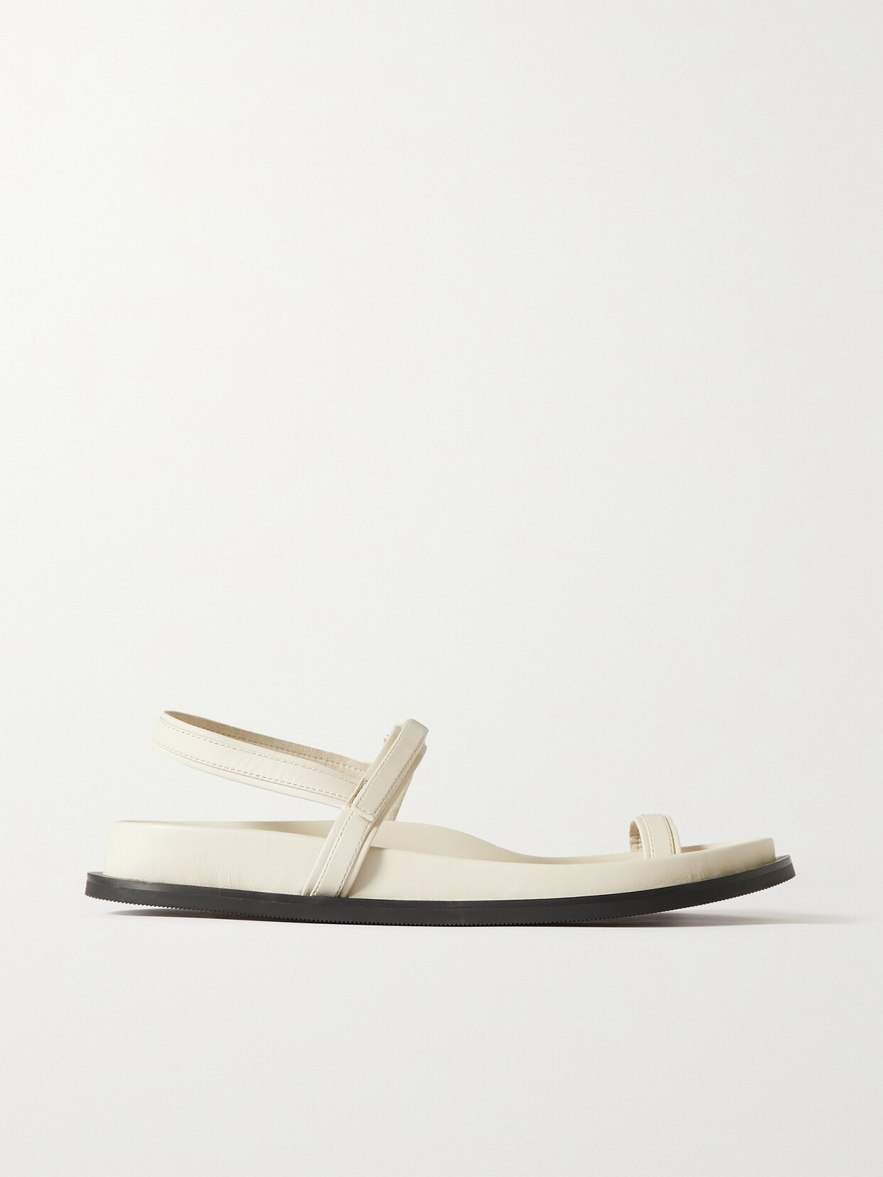 Shop St Agni + Net Sustain Keko Leather Sandals In White