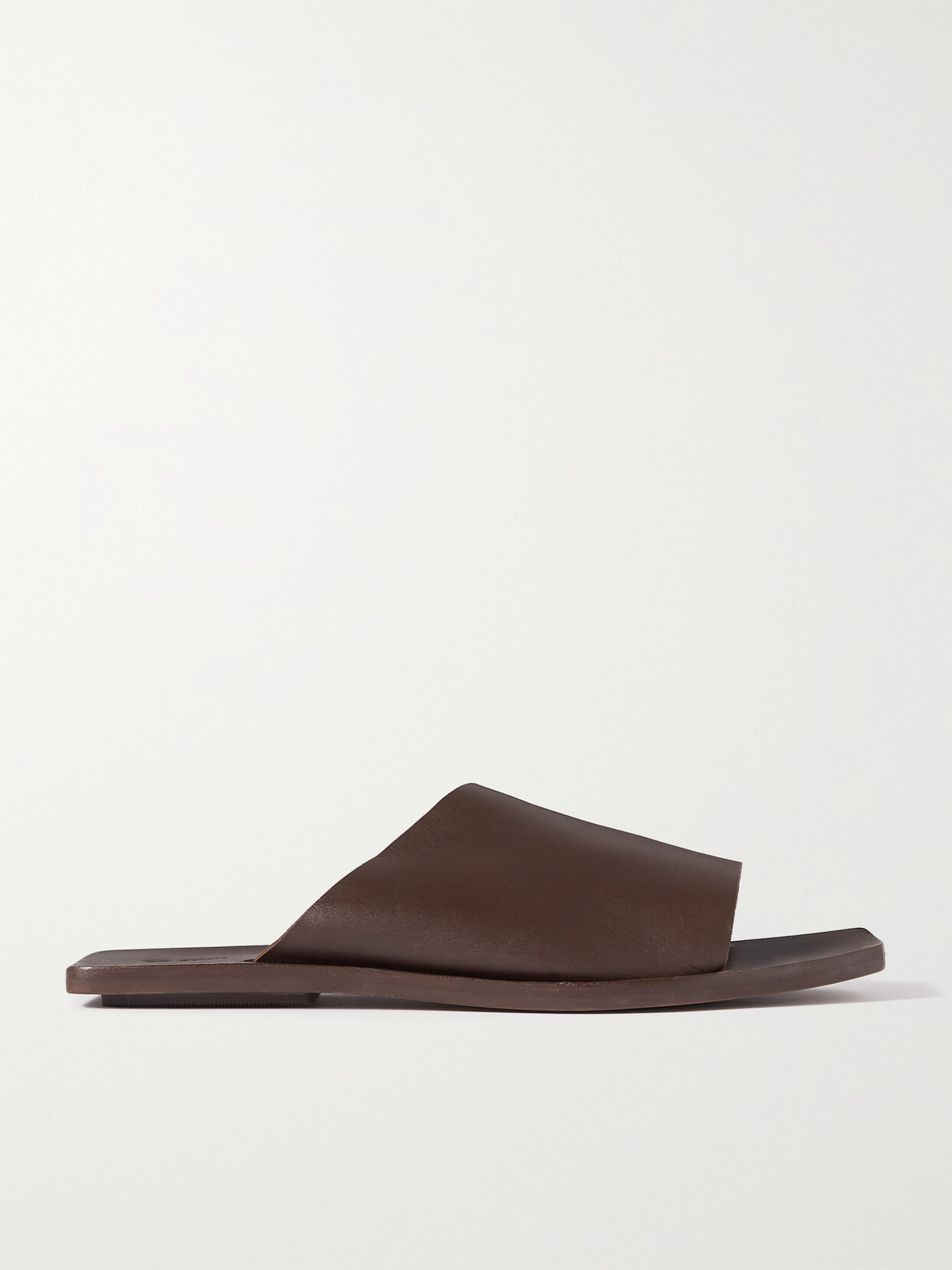 St Agni Brown Asymmetric Slides In Chocolate