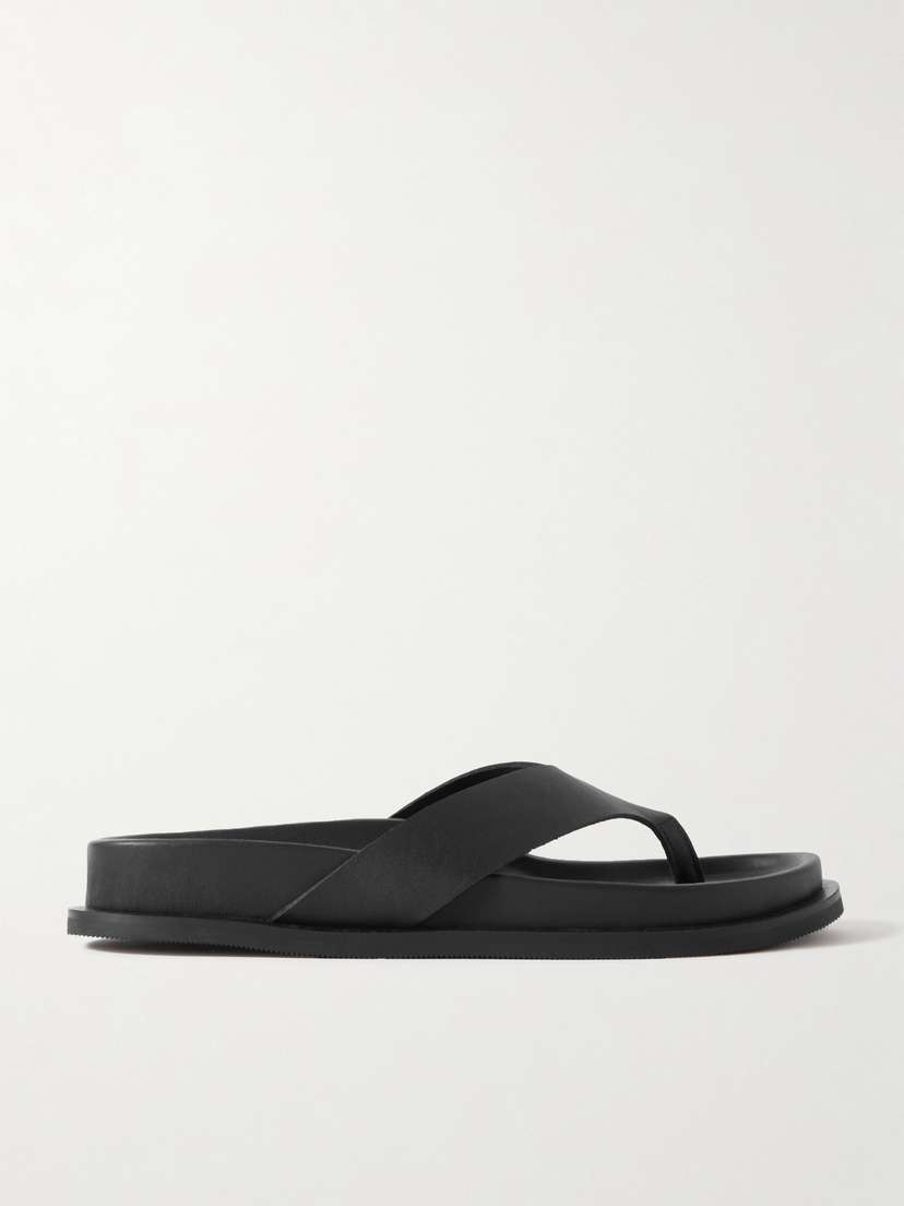 St. Agni + Net Sustain Thong Leather Flip Flops