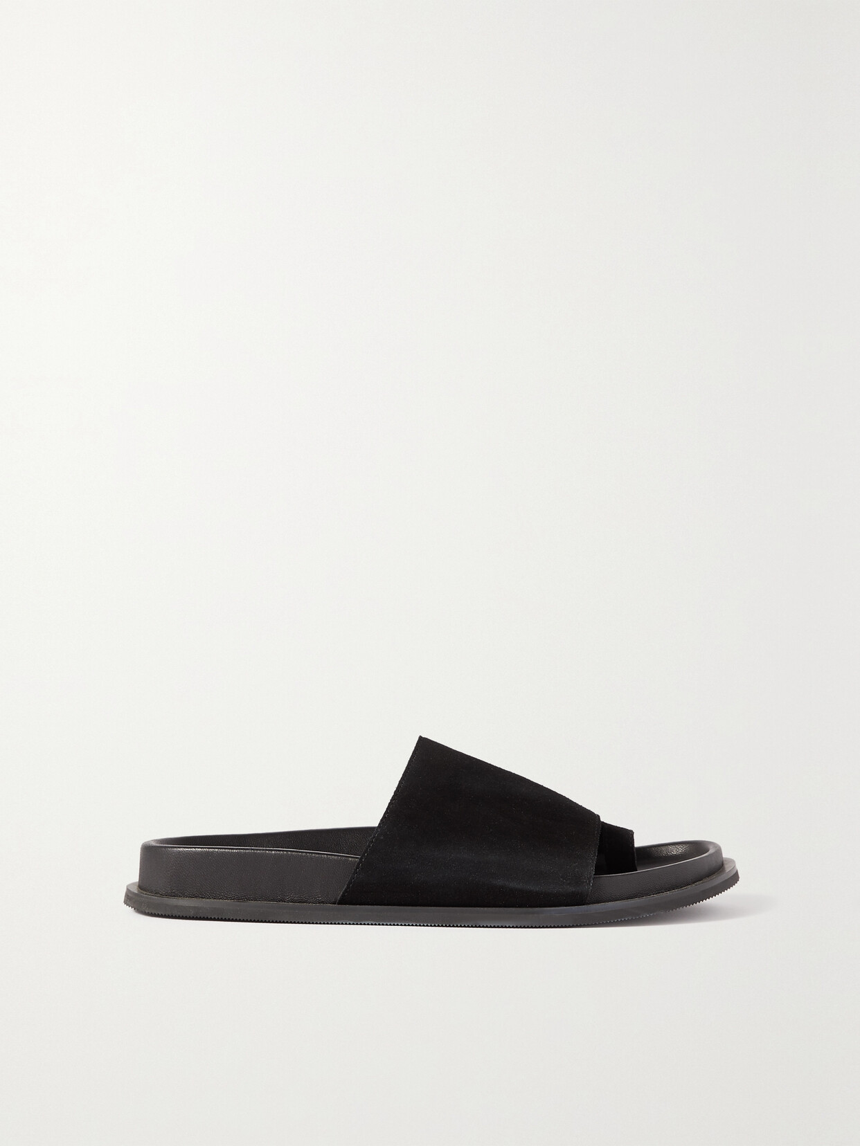 St. Agni Loe Suede And Leather Slides In Black