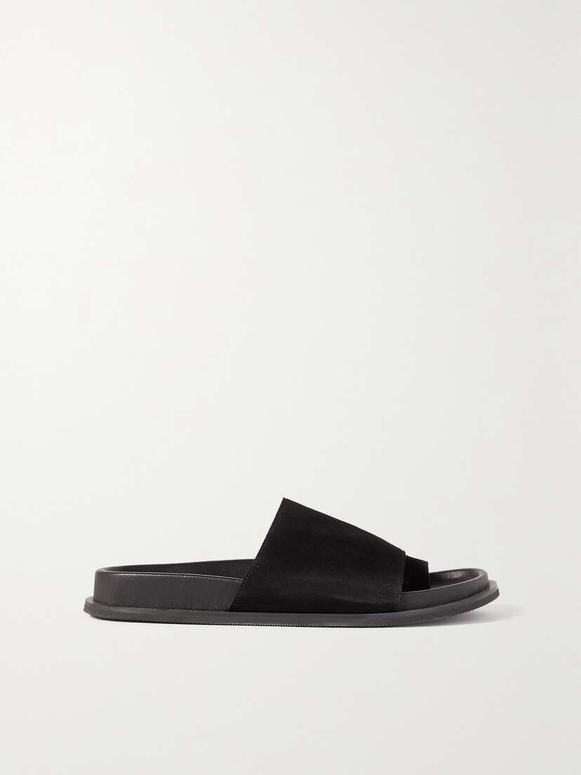 St. Agni + Net Sustain Loe Suede And Leather Slides