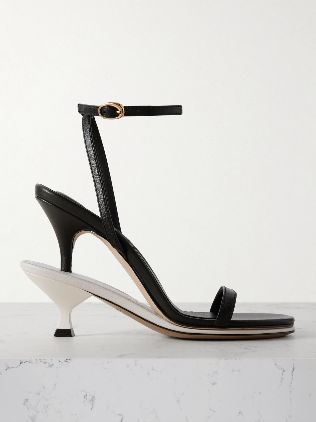 Jacquemus Les Doubles Leather Sandals In Black