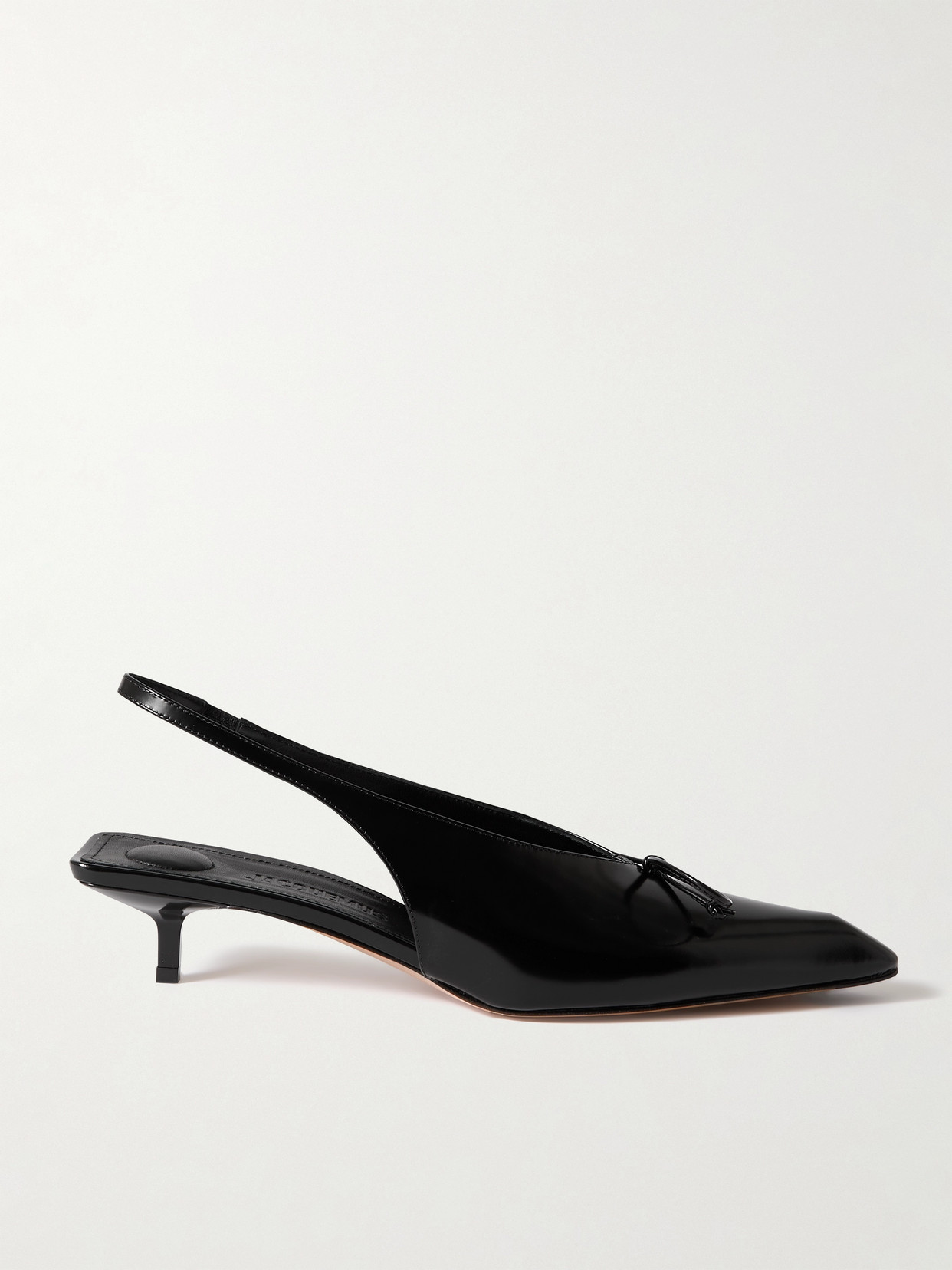 Jacquemus Cubisto Bow-detailed Leather Slingback Pumps In Black