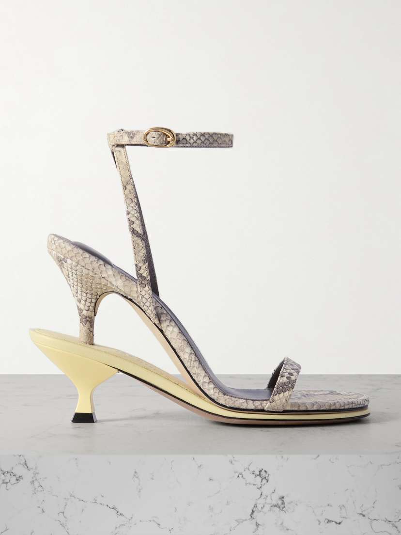Jacquemus Les Doubles Snake-effect Leather Sandals