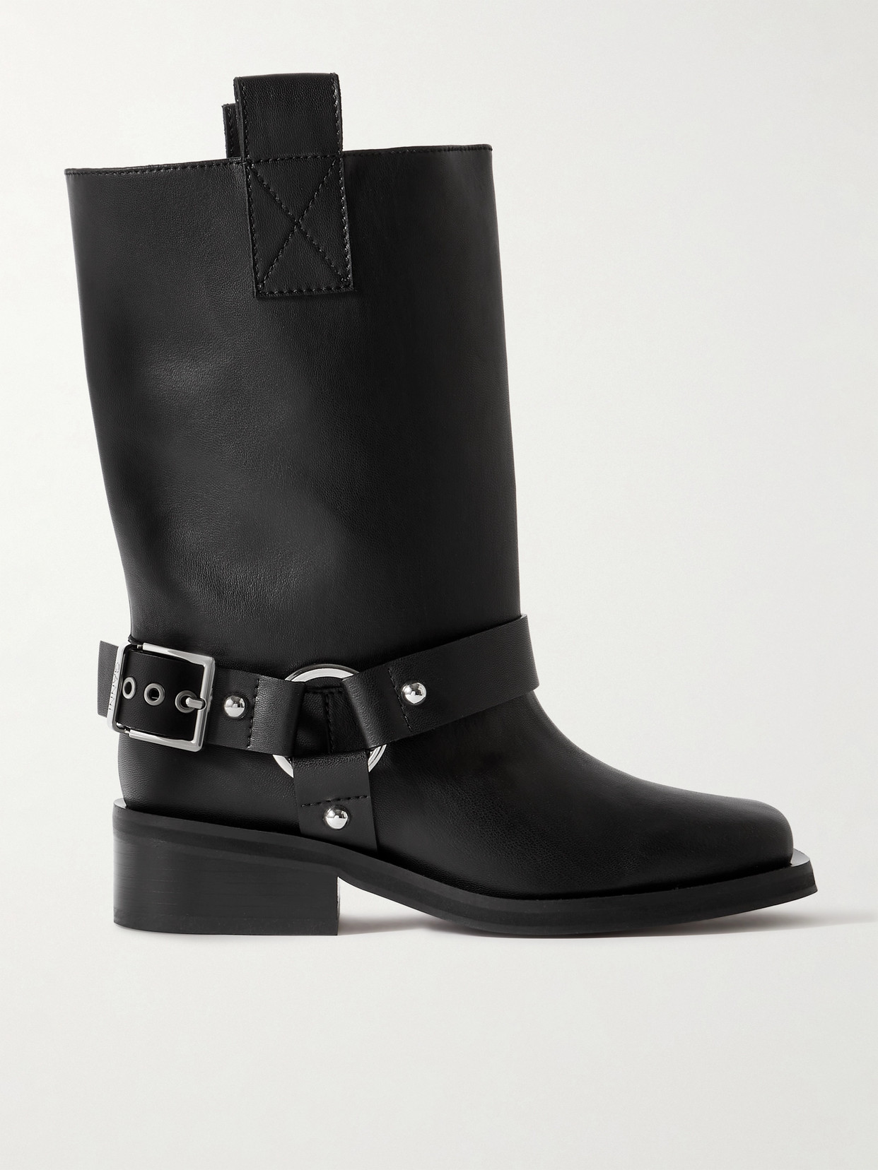 Ganni Leather Boots In Black