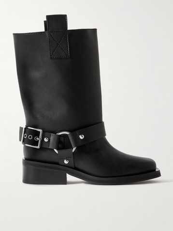 GANNI + NET SUSTAIN recycled-leather boots