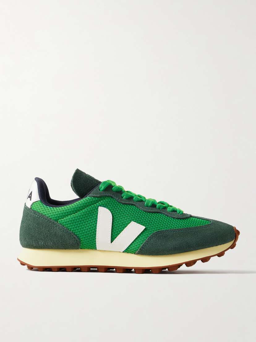 Veja Rio Branco Leather-trimmed Suede And Alveomesh Sneakers