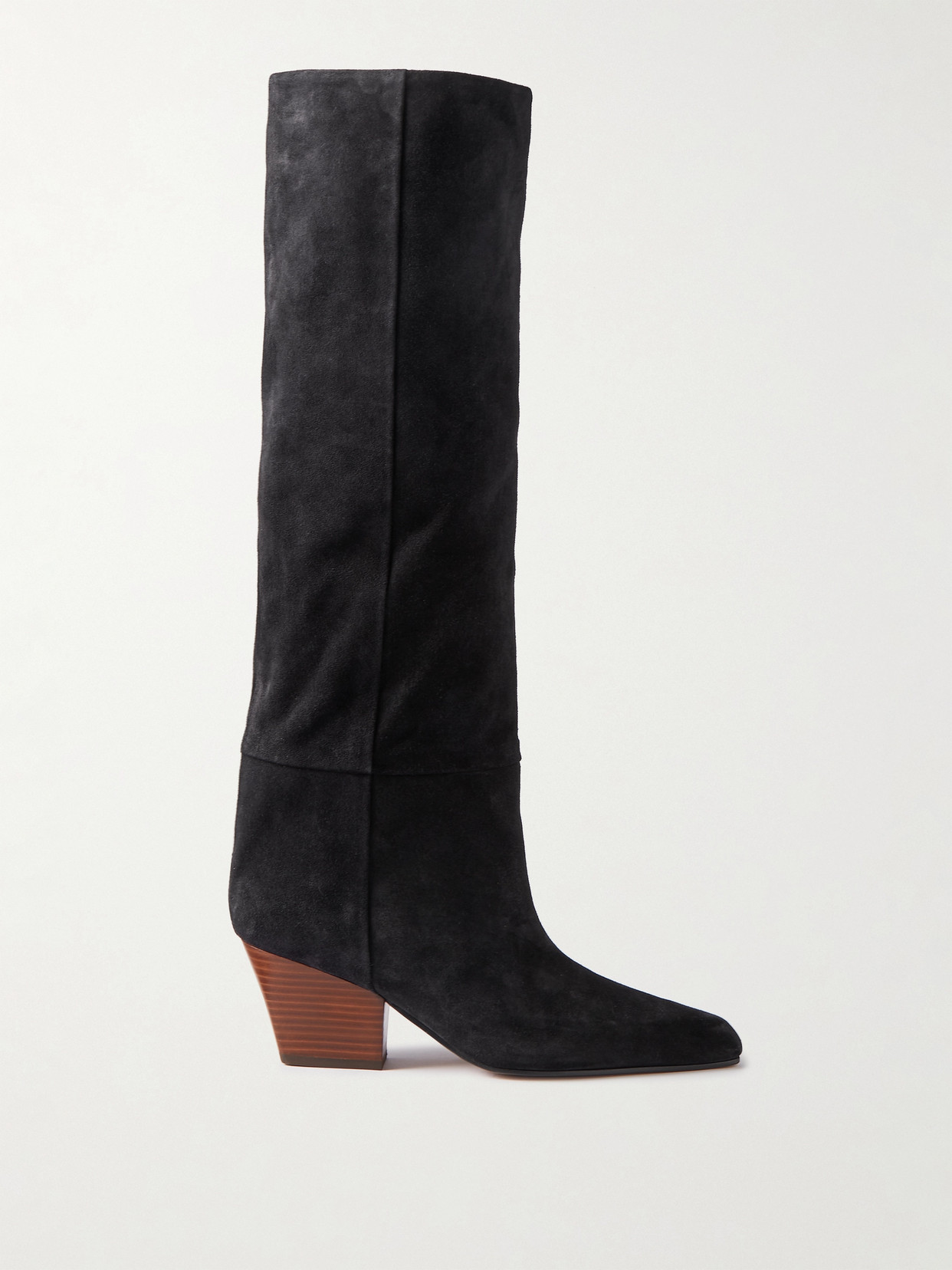 Paris Texas Jane Suede Knee Boots In Black