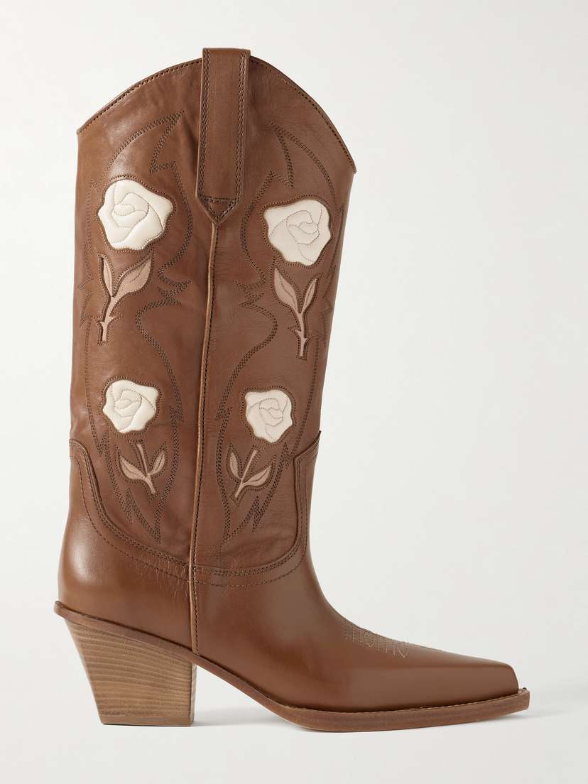 Paris Texas Rosalia Embroidered Leather Cowboy Boots