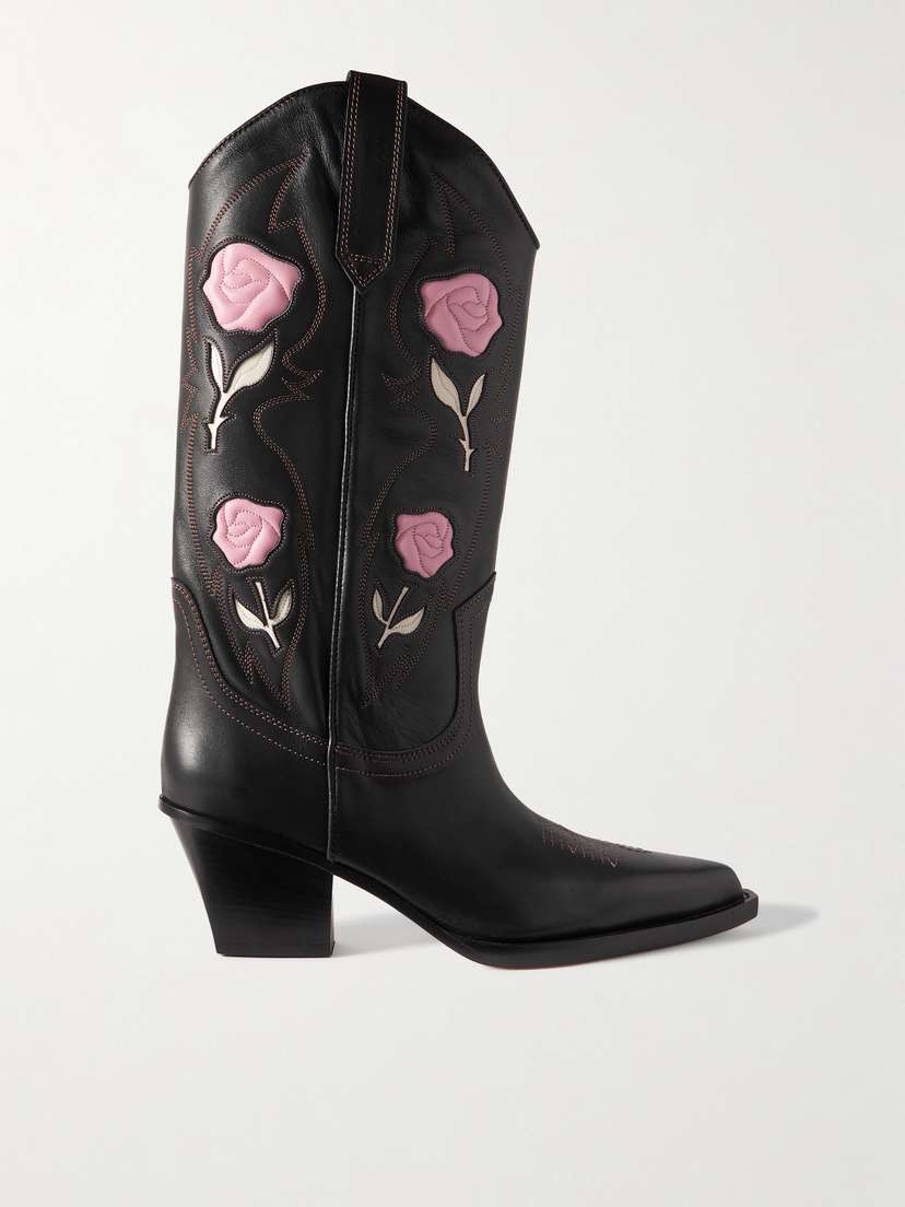 Paris Texas Rosalia Embroidered Leather Cowboy Boots
