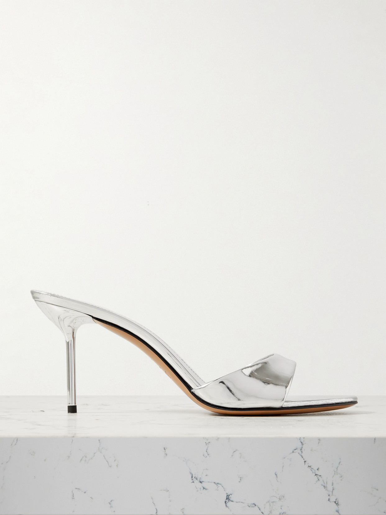 Paris Texas - Lidia Mirrored-leather Sandals - Silver