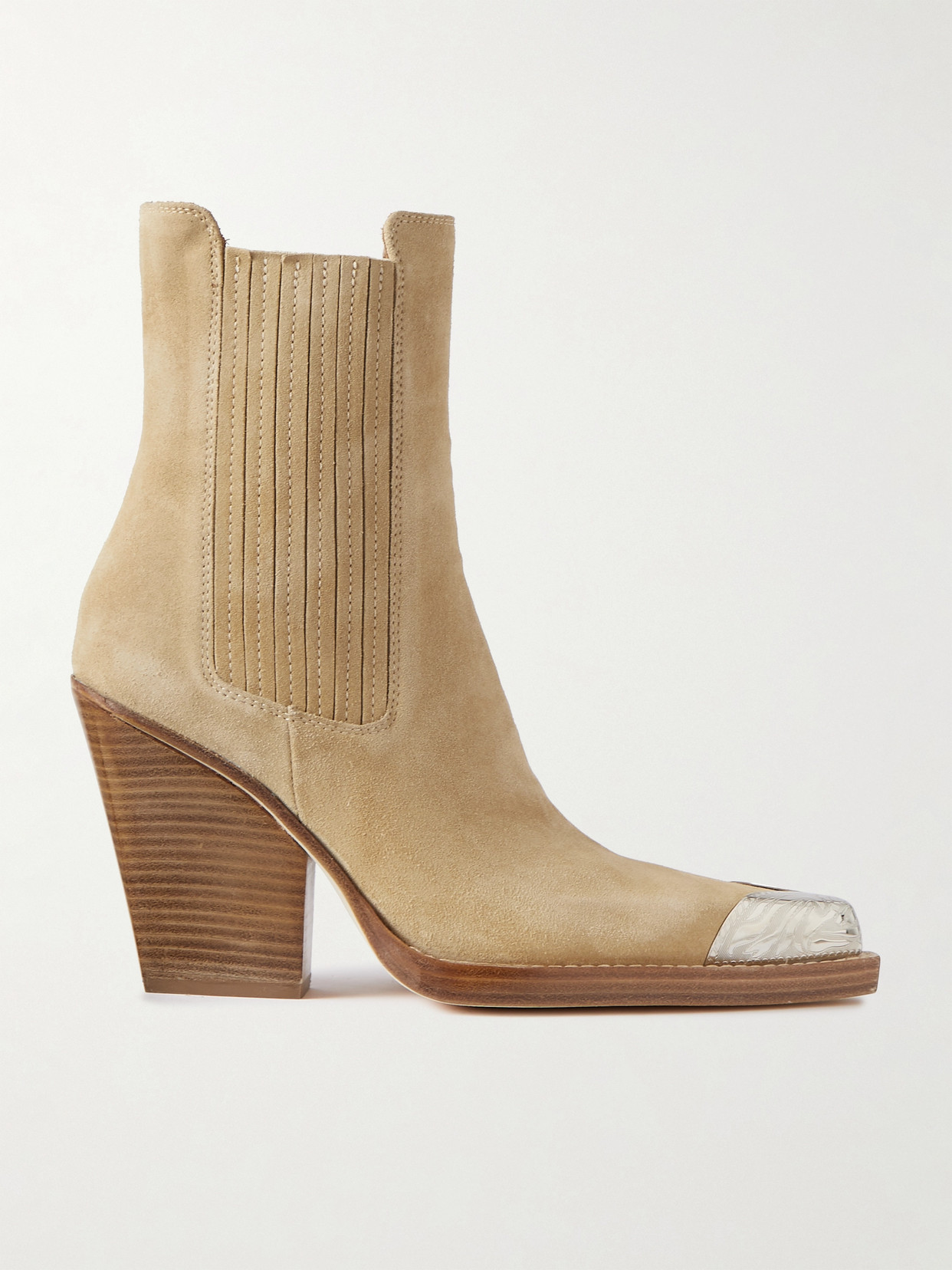 Paris Texas - Dallas Embellished Suede Ankle Boots - Neutrals