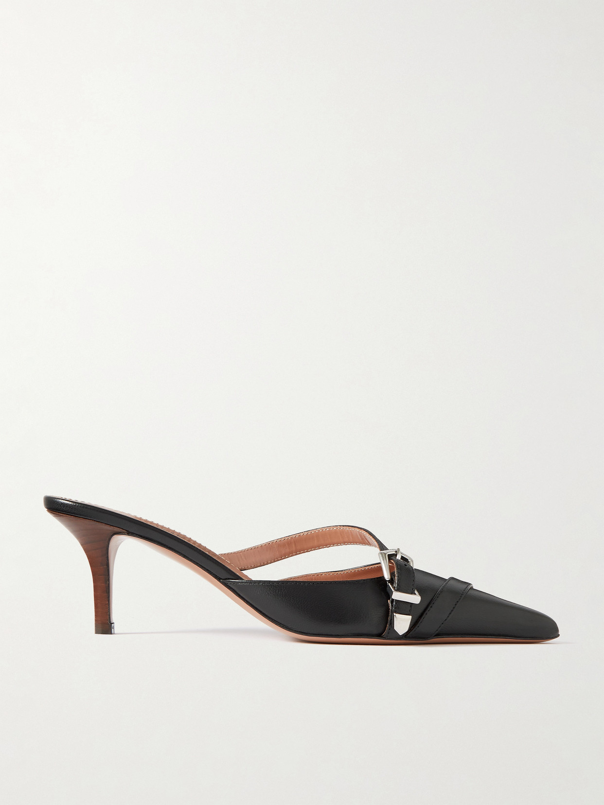 Paris Texas - Ashley Cutout Embellished Leather Mules - Black