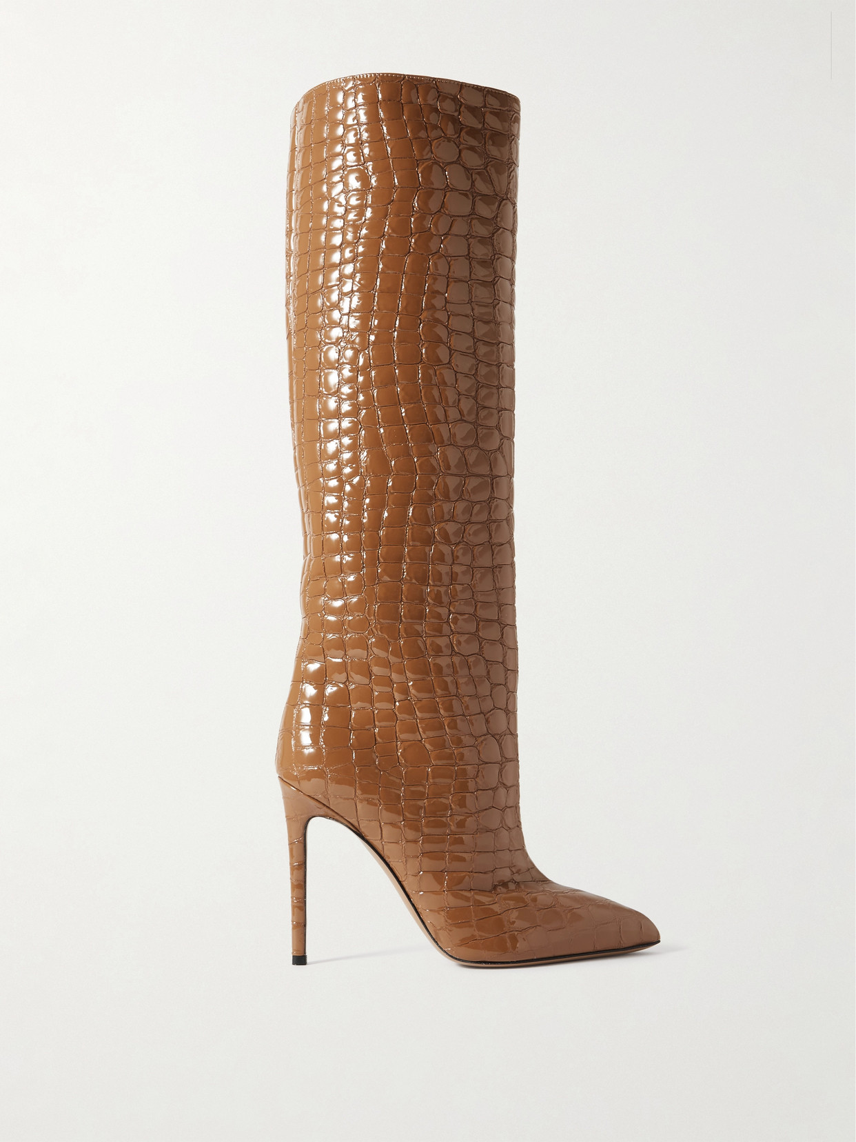 Paris Texas Croc-effect Leather Knee Boots - Brown