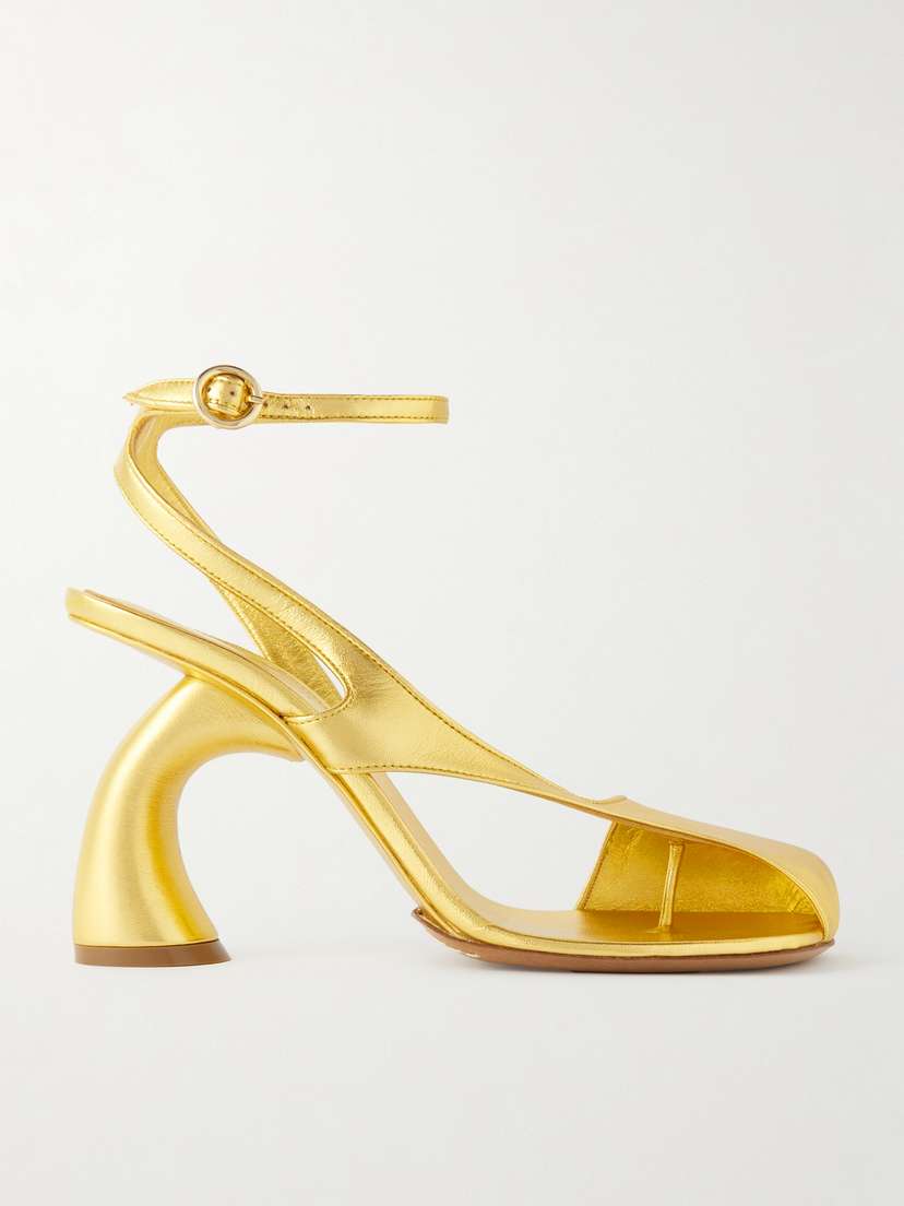 Dries Van Noten Cutout Metallic Leather Pumps