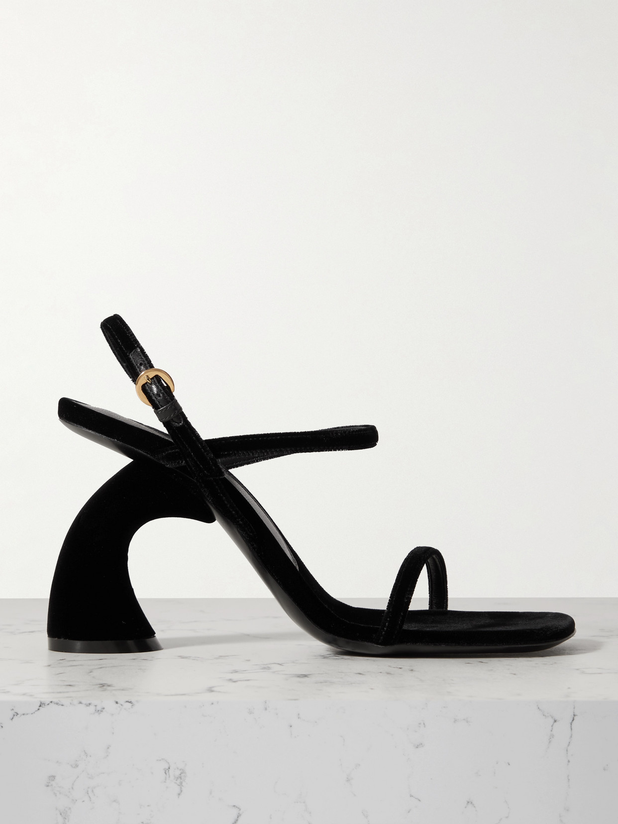 Dries Van Noten Black Slingback Heeled Sandals In 900 Black